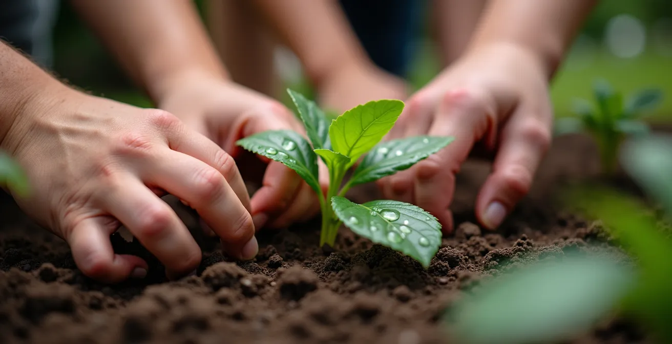 Équipe de bénévoles travaillant ensemble sur un projet communautaire