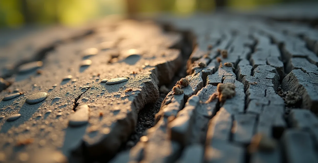 Gros plan macro sur des éléments naturels texturés symbolisant la profondeur et l'authenticité des connexions