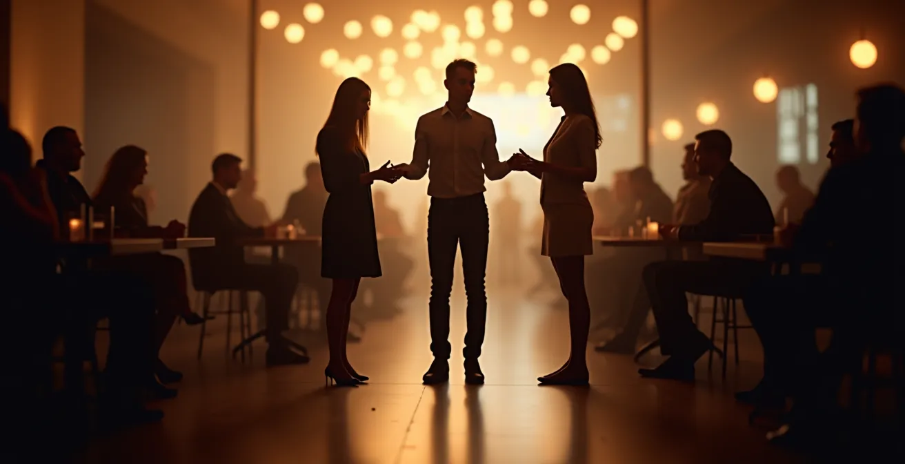 Personne créant des liens entre membres d'un groupe lors d'une soirée