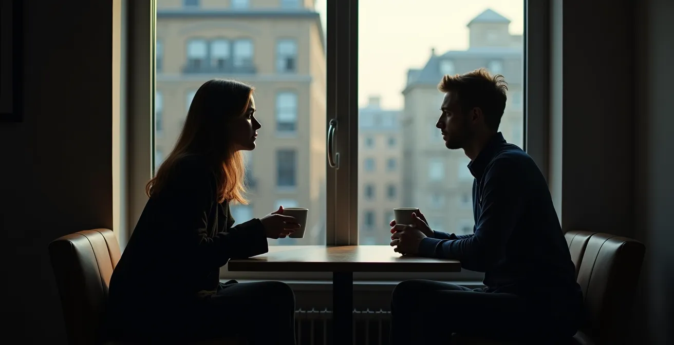 Personne en réflexion profonde sur le potentiel versus la réalité de son partenaire