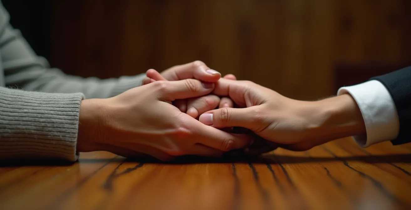 Personne écoutant attentivement avec empathie dans un cadre intimiste